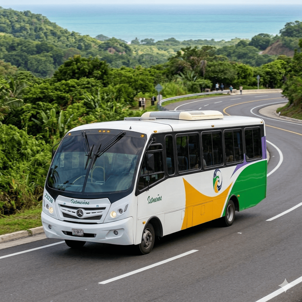 Autobús de Autotransportes Istmeños en ruta: transporte de pasajeros Istmo y Costa Oaxaca
